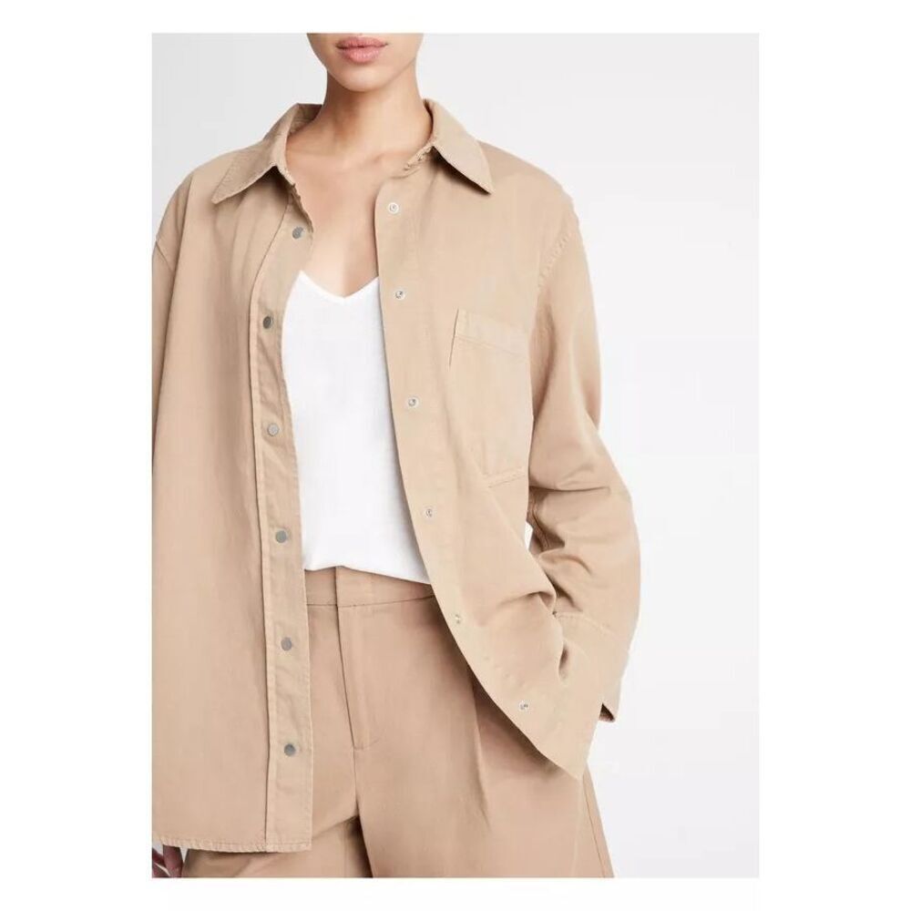 Vince Cotton Twill Snap-Front Overshirt NEW NWT